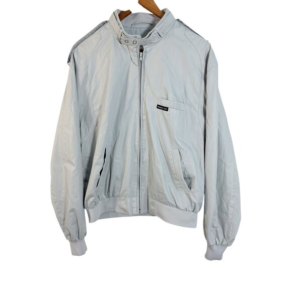 Vintage 90s Members Only Gray Full Zip Windbreaker Jacket Bomber Racer - Size 42 - Picture 1 of 10